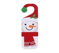 POPETPOP 2pcs Christmas Door Handle Ornaments Hanging Decorations Featuring Snowman and Santa Claus Designs, Lightweight Board Material, Easy to Carry, for Restaurants and Offices