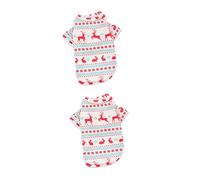 POPETPOP 2pcs Christmas Pet Apparel Elk Pattern Dog Costume for Dogs Comfortable and Cartoon Hoodie Lightweight Holiday Outfit for Parties