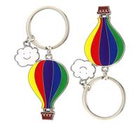 POPETPOP 2pcs Colorful Hot Air Balloon Keychains Pendant Set, Small Travel Souvenir Bag Charm for Men and Women, Creative Party Favors and Car Key Fob Accessories