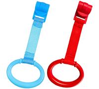 POPETPOP 2pcs Crib Pull Ring Standing Handle Boy Girl Boy Girl Learning Ring for Crib Bed Safety Zip Ties Included for Cot Playtime