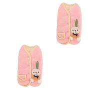POPETPOP 2pcs Cute Bunny Pattern Pet Vest for Dogs and Cats Warm Thickened Clothing for Puppies and Kittens for Photos and Cold Weather