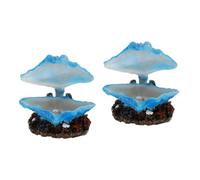 POPETPOP 2pcs Delicate Simulation Shell Decor for Fish Tank Landscaping Artificial Small Sea Shells as Aquarium Decoration and Hideout Bubble Making for Ocean Diorama Supplies