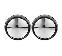 POPETPOP 2pcs Desk Rear- View Mirror Monitor Clip On Cubicle Mirror Computer Rear- View Mirror Blind Spot Mirror Convex Mirror for Personal Safety Security, Black, 7.5X7.5CM