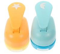POPETPOP 2pcs DIY Paper Hole Punch Set 1.5cm Moon Star Shape Puncher for Crafts Scrapbooking, Small Craft Hole Punchers for Handmade Paper Art Projects