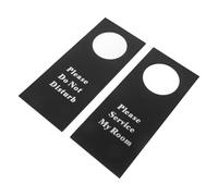 POPETPOP 2pcs Do Not Disturb Door Signs for Hotel and Office Double-sided Pu Leather Hanging Door Knob Plates Meeting and Room Cleaning Reminder