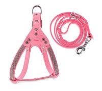 POPETPOP 2pcs Dog Harness Leash Chest Strap Set Microfiber Vest Traction Rope Pet Harness for Safe Walks