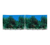 POPETPOP 2pcs Double-sided Decorative Sticker for Fish Tank Aquatic Scene Aquarium Background 42x30cm Non-glare Aquarium Tank Decor
