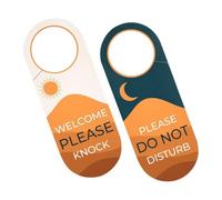 POPETPOP 2pcs Double-sided Door Hanger Sign for Privacy with Do Not Disturb and Welcome Please Knock Messages Thick Paper Material Easy to Hang for Hotel Home Office Door Knob Use