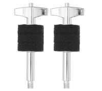 POPETPOP 2pcs Dual-head Cymbal Stacker Mount with Precision Machined Thread Ends, Metal and Sponge Construction, Prevents Slippage and Jamming, Compatible with 12-18 Inch Cymbals for Live