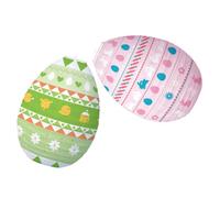 POPETPOP 2pcs Easter Egg Paper Lanterns with Classic Bunny and Chick Design, 30cm Colorful Egg Shape Decorations, Versatile Indoor and Porch Hanging Ornaments for Easter Party