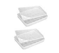 POPETPOP 2pcs Egg Carton Plastic Egg Storage Box Independent Lid for Kitchen Refrigerator Food Preservation Holder