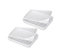 POPETPOP 2pcs Egg Carton Storage Box Plastic Egg Holder for Home Refrigerator Kitchen Use