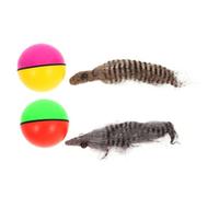 POPETPOP 2pcs Electric Weasel Toy Rolling Balls Mouse Toys for Cat Puppy Dog Pet Without Battery Random Color