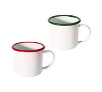 POPETPOP 2Pcs Enamel Coffee Mugs Set, Thickened Household Drinking Cups for Office and Home, Sturdy Beverage Holders Suitable for Coffee and Tea Random Color Random Color