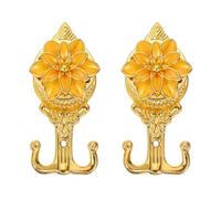 POPETPOP 2pcs European Style Curtain Holdbacks with Lotus Design, Wall Mounted Iron Hooks for Decorating Living Rooms and Hanging Clothes, Multi-Functional Classic Curtain Tiebacks