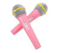 POPETPOP 2Pcs Fake Microphone Toy Set for Kids Colorful Pretend Play Props for Stage Performance Cosplay Accessories for Boys and Girls Simulation Microphone for Birthday Parties