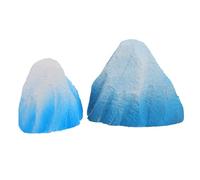 POPETPOP 2pcs Foam Iceberg Sculpture Set, White Frosted Snow Mountain Rock Props, 10cm 15cm Aquarium Fish Tank Decoration for Underwater Landscape and Photo Studio Background