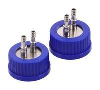 POPETPOP 2pcs Gl45 Culture Bottle Cap with 2-port Design, Autoclavable Sturdy Metal and Plastic Sampling Lid for Lab Bottles, Reliable Seal for Laboratory Processes and Production