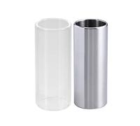 POPETPOP 2pcs Glass Slide and Stainless Steel Medium Bottleneck Slide for Guitar Bass for Lap Steel Guitar and Playing