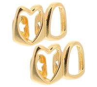 POPETPOP 2pcs Gold Hollow Grill Teeth Set with Micro Zirconia Spike, Cosplay Mouth Grill for Halloween Rapper Costume, Fake Golden Tooth Toppers and Adults