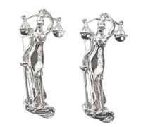 POPETPOP 2pcs Greek Victory Figure Statue Brooch Set Silver Lapel Pin for Women’s Suit Jacket, Vintage Collar Pins for Evening Events and Formal Wear