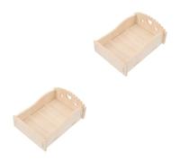 POPETPOP 2pcs Guinea Pig Wooden Bed for Small Animals Space-saving Design Comfortable Hideaway for Hamsters Gerbils and Dwarf Mice Easy to Clean Pet Hut Habitats