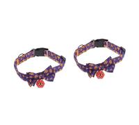 POPETPOP 2pcs Halloween Dog Cat Collar Tag Adjustable Pet Collar Bow Tie Decorative Neckwear for Parties