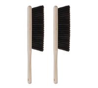 POPETPOP 2pcs Hand Brush for Cleaning with Long Wooden Handle, Portable Multi-surface Dust Removing Brush for Floors and Furniture, for Home and Woodworking Cleaning