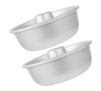 POPETPOP 2pcs Hollow Round Cake Pans for Baking Donut and Chiffon Cakes Aluminium Alloy Non-Stick Baking Tins with Easy Release for Special Occasions