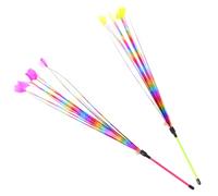 POPETPOP 2pcs Interactive Feather Teaser Cat Toys Made of Sturdy Pvc Material, for Playing with Cats and Kittens to Attract Attention and Provide Endless Fun Random Color