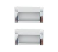 POPETPOP 2pcs Invisible Wardrobe Pull Handle Embedded Handle Aluminum Alloy Replace Old Easy Installation Silver Furniture Cabinet Door