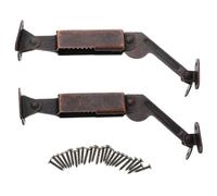 POPETPOP 2pcs Iron Lid Support Hinges for Cabinets Box Lid Stay Hold Open Easy to Install Heavy Duty Support Hardware for Home and Workshop