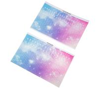 POPETPOP 2pcs Kalimba Thumb Piano Scale Stickers with Colorful Galaxy Design, 17 21-note Decals for Beginners, Kalimba Piano Teaching Accessory for Music Learning