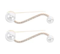POPETPOP 2pcs Large Safety Pins Decorative Shawl Pin Alloy Brooch with Rhinestones Fashionable Elegant Design Adjustable Waist Feature Prevents Wardrobe Malfunctions for Weddings
