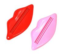 POPETPOP 2pcs Lip Kiss Toothpaste Dispenser Squeezer Made of Sturdy Abs Material, Convenient and Eliminates Waste, Suitable for Toothpaste Tubes and Cosmetics at Home or Places