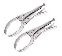 POPETPOP 2pcs Locking Grip Oil Filter Remover Wrench Set, White Handle Vise Pliers for Hydraulic Repair and Filter Removal Tools Accessories