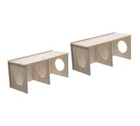 POPETPOP 2pcs Maze Guinea Peep Funny Wooden Compartment Tunnel Wood Exploring Multi-chamber Clear Hut Toy Rat Mice Secret Pet House Ferret Toys for Hiding Shed with Decor Multi-room