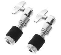 POPETPOP 2pcs Metal Hi-hat Clutch for Drum Cymbals with Versatile Compatibility and Vibration Absorbing Feature, Suitable for Studios and Live Stages, Silver Iron Drum Stand Accessory
