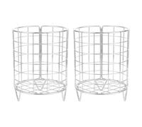 POPETPOP 2pcs Metal Rabbit Hay Feeder Rack with Large Capacity and Strong Iron Frame, Convenient Rabbit Cage Accessories for Indoor Small Animals, Silver Sturdy Hay Holder with Good