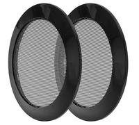 POPETPOP 2pcs Metal Subwoofer Speaker Grills for Car Subwoofer with Sturdy Iron and Plastic Construction Black Speaker Covers for Car Interior Protecting and Safeguarding Suitable for Broad