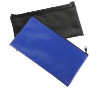 POPETPOP 2pcs Mini Zipper Money Bags for Cash and Travel, Small Portable Makeup Pouches for Purse, Multi-use Coin and Toiletries Organizers in Black and Royal Blue