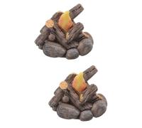 POPETPOP 2pcs Miniature Bonfire Model Resin Campfire Dollhouse Micro Scene Decor Landscape Fake Fire Ornament