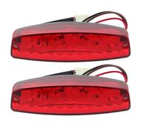 POPETPOP 2pcs Motorcycle Rear Tail Light Brake Light Red Waterproof Plastic Alloy 12v 3-wire for Atv Offroad Adventures