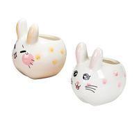 POPETPOP 2pcs Multi-function Bunny Decorative Succulent Pot Rabbit Planter Flower Supply