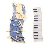 POPETPOP 2pcs Musical Note Hair Clips Metal Piano Keys Hair Barrettes with Cat Elements, Alloy Material, Portable and Secure Hold for Everyday Outings and Daily Wear