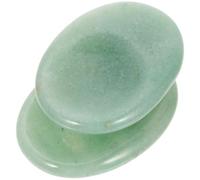 POPETPOP 2pcs Natural Green Stone Thumb Stones for Pressure Relief and Relaxation, Portable Scraping Plate Suitable for Massage, Activates Cellular and Skin Rejuvenation