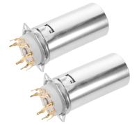 POPETPOP 2pcs Nine-pin Ceramic Vacuum Tube Socket with Shield for Pcb Mount, Stable Mounting and Efficient Pin Protection, Compatible with 12ax7 Double Triode Valves for Audio Valve