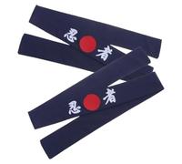 POPETPOP 2pcs Ninja Chef Headbands Blue Karate Sports Headband Japanese Style Decorative Samurai Head Wrap for Cooking Training and Exercise