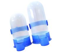 POPETPOP 2pcs Parrot Feeder and Feeding Bowl for Cage Birds Blue Plastic Automatic Bird Water Feeder Easy to Use and Labour Saving Suitable for Yellow and Parrots Random Color