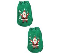 POPETPOP 2pcs Party Dog Cloth Santa Clause Costume Christmas Pet Holiday Pet Sweater Cat Christmas Costume Small Dog Sweater Pet Party Clothes Pet Supplies Christmas Dog Sweater Green